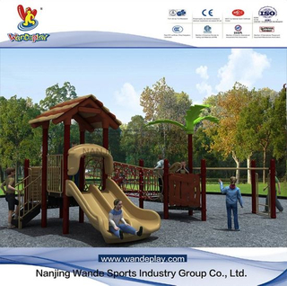 Outdoor Tree House Playset with Slides in School