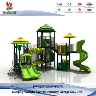 Outdoor Playset Treehouse with Sildes in Children Park
