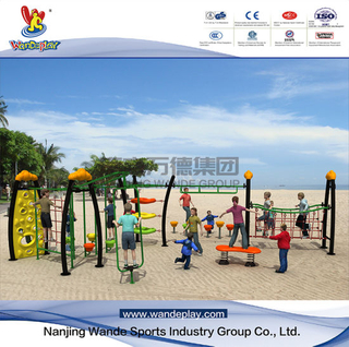 Outdoor Climbing Frame Rope Net with Plastic Slide