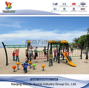 Outdoor Playground Rope Climbing Net with Plastic Slide