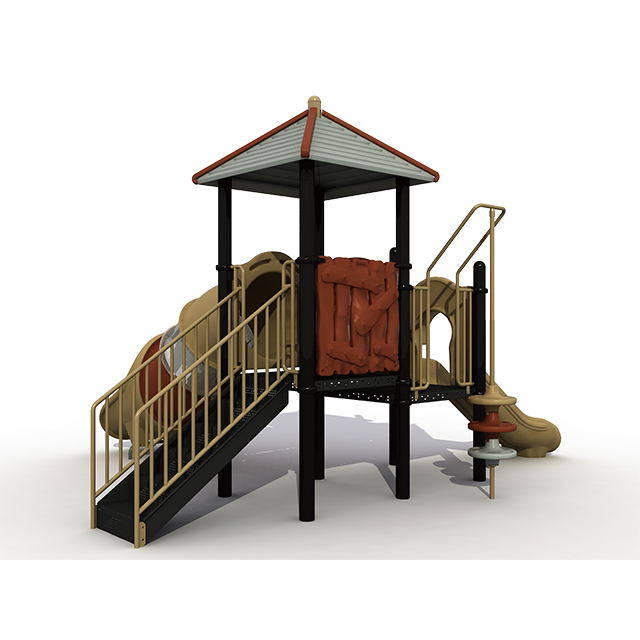 Amusement Park Pavilion Playset Outdoor Plastic Slide Playground Equipment for Kids