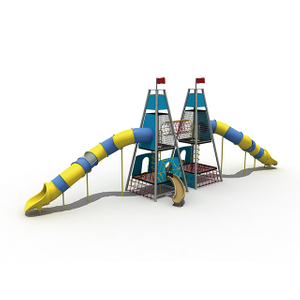 Triangle Rope Adventure Tower Playground with Rocket Tower