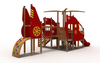 Outdoor Adventure Wooden Airplane Playground Plastic Slide Equipment