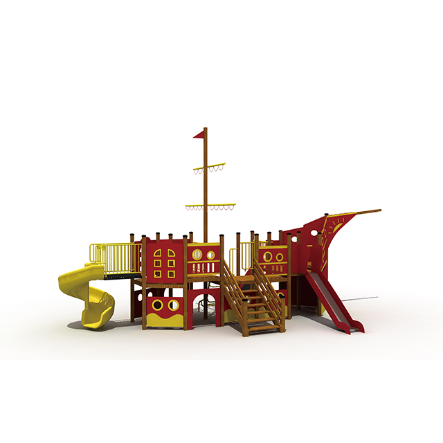 Amusement Park Outdoor Playground Childrens Wooden Pirate Ship Playset