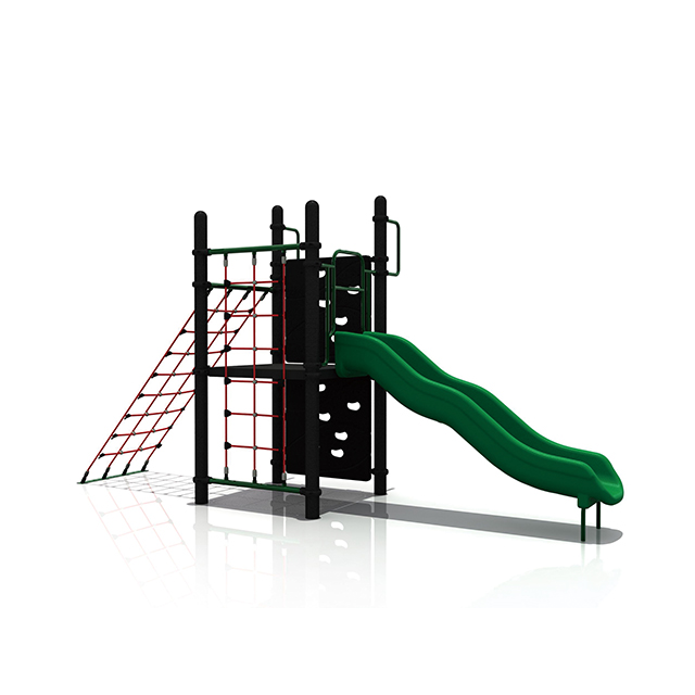 Outdoor Child Rope Net Climbing Playground with Slide And Rock Climbing