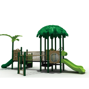 Outdoor Plastic Forest Playground With Slide Playset for Adventure Park