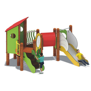 HDPE Children's Indoor/Outdoor Slide Playground Play Structures with Tunnel