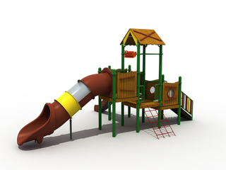 Outdoor Children Wooden House Kids Play Playground Equipment