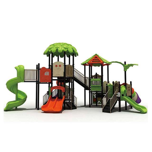 Outdoor Kids Plastic Forest Playground With Slide Playset for School